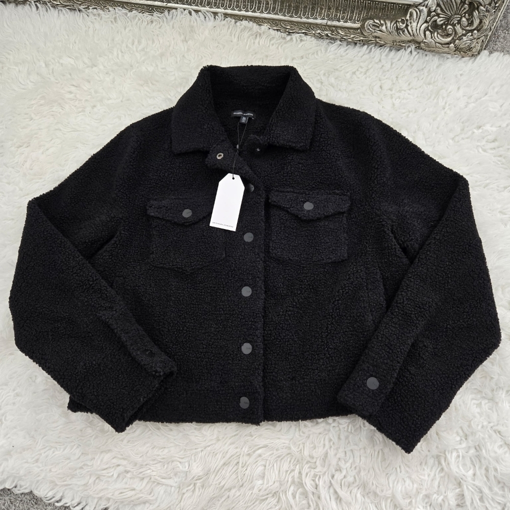 UNIVERSAL STANDARD Kelsey Teddy Jacket. Black Size xsmall. New.